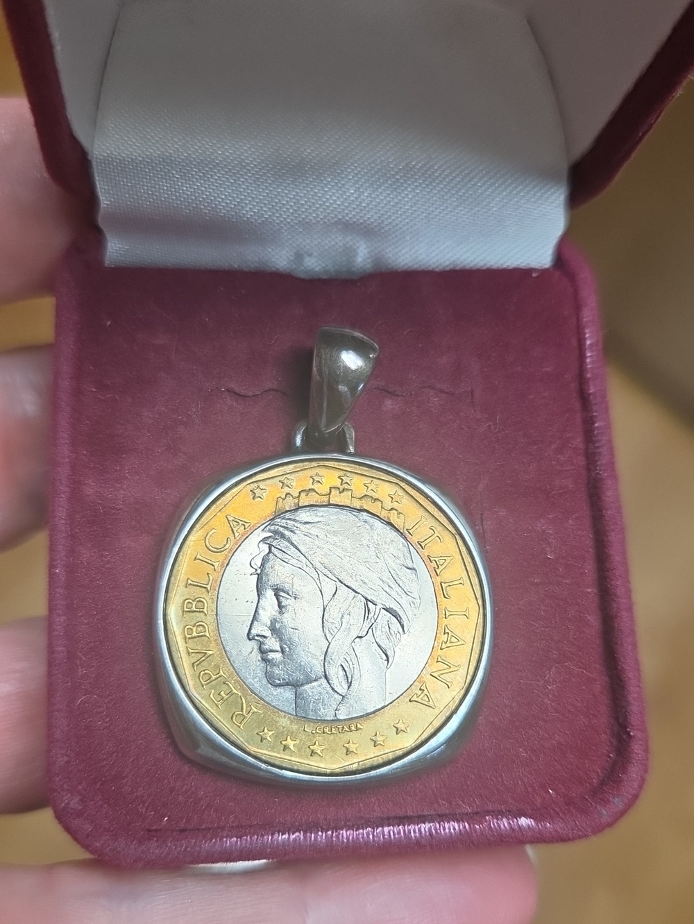 Vintage Italian Coin Pendant